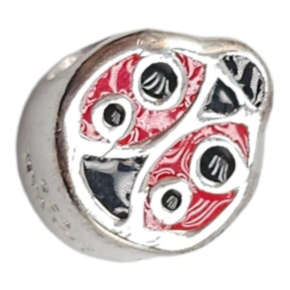 Solvar Sterling Silver Red Black Enamel Ladybug Slide Charm Kids New Old Stock - Picture 3 of 4
